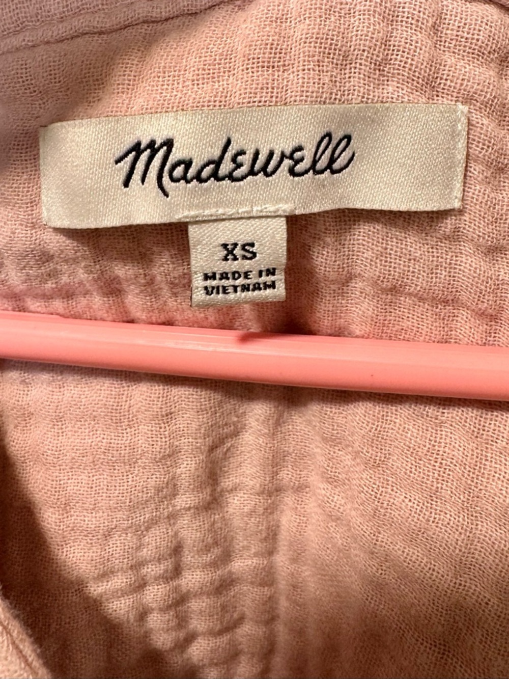 Madewell Pink Button Henley Blouse Size XS - Picture 2 of 7